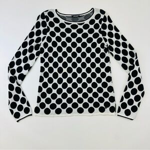 Olsen black white Henny polkadot pullover womens sweater Size 4 cotton blend